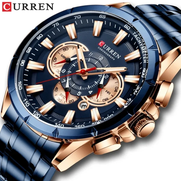 CURREN 8363 Fashion Casual Original Mens Quartz Watch Stainless Steel Japan Quartz Chronograph Business Wrist Watches For Men - Image 6