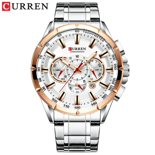 CURREN 8363 Fashion Casual Original Mens Quartz Watch Stainless Steel Japan Quartz Chronograph Business Wrist Watches For Men - Image 3
