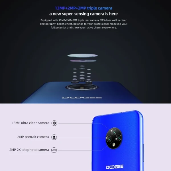 DOOGEE X95 2GB+16GB 6.52 inch Mobile Phones 4G Android 10 Smartphones - Image 3