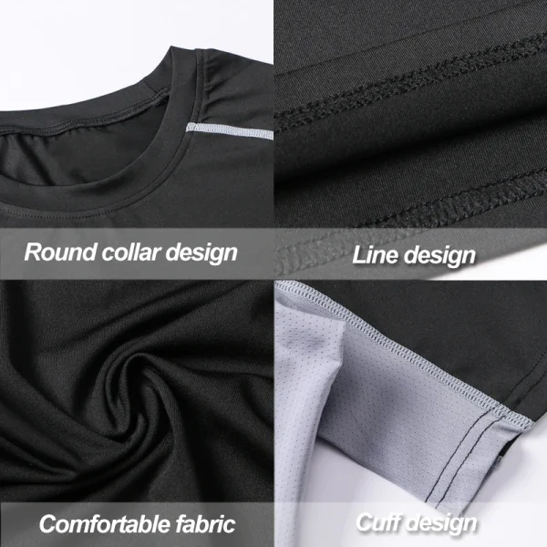 Custom Quality Design Spandex Compression Fitness Training Wear Basketball Sport Running Shirt - Image 3