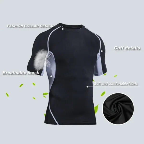 Custom Quality Design Spandex Compression Fitness Training Wear Basketball Sport Running Shirt - Image 2