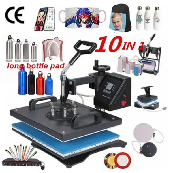 RubySub 10 in 1 Double Display Sublimation Machine Combo Heat Press Machine for T-shirt/Mug/Pen - Image 6