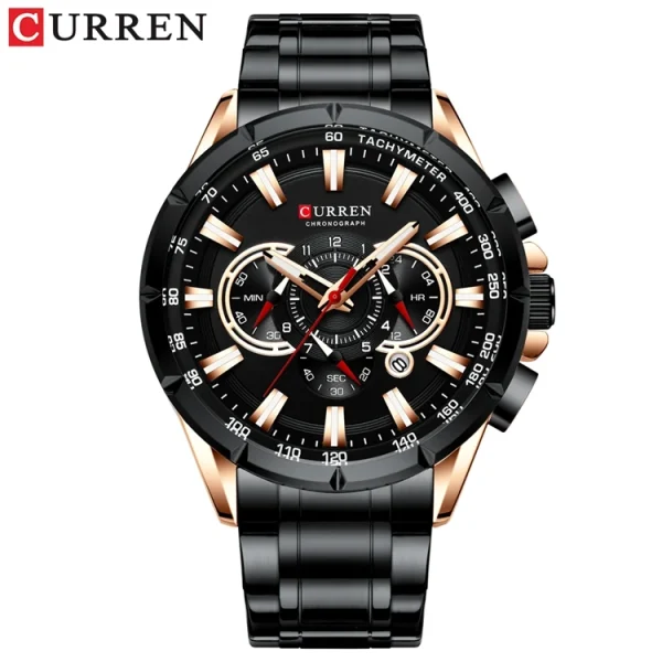 CURREN 8363 Fashion Casual Original Mens Quartz Watch Stainless Steel Japan Quartz Chronograph Business Wrist Watches For Men - Image 4